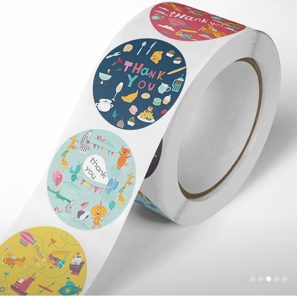 Other - 500pcs  Cartoon Thank You Stickers in 8 design 2.5cm / 1 inch
